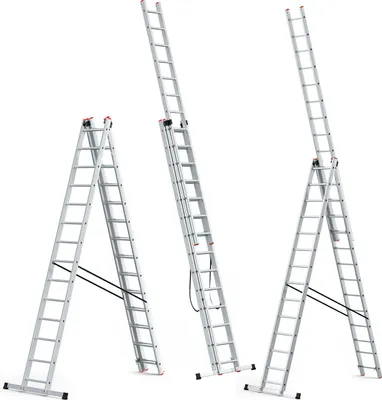 Zdjęcie produktu dla drabina aluminiowa wielofunkcyjna 3x14 HIGHER na schody + GRATIS