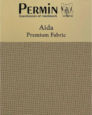 Produktbild von Permin Precut 16 ct. Aida 355 Farbe 85 Sommersalbei, Handarbeitsstoff für Kreuzstich 43x50 cm
