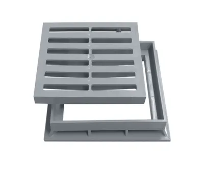 Produktbild von Marley Einlaufrost Rost mit Rahmen 20x20cm begehbar für Einlaufschacht Gully PVC