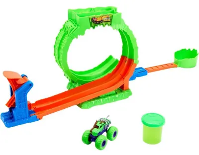 Obrázek produktu pro Hot Wheels Monster Trucks JMK91, Monster truck a sada tratí, 4 rok/roky, Plast, Vícebarevný