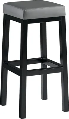 Produktbild von Barhocker mit Metallgestell – Hochhocker – Stabiles & bodenschonendes Design | Farbe: Grau | Material: Kunstleder