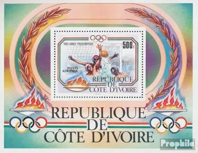 Produktbild von Briefmarken Elfenbeinküste 1983 Mi Block25 (kompl.Ausg.) postfrisch Olympische Sommerspiele 1984, Los Angeles