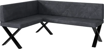Produktbild von MEBLINI Eckbank für Esszimmer - Küchenbank - Essecke - Sitzecke Küche - ERIC - X-Beine 128x168x87cm Links - Dunkelgrau Samt