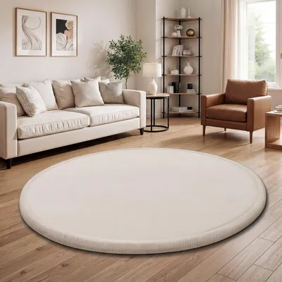 Produktbild von Kinderteppich Kinderzimmer Teppich Baby Spielteppich Flauschig Rutschfest Deko Grösse 120 cm Rund