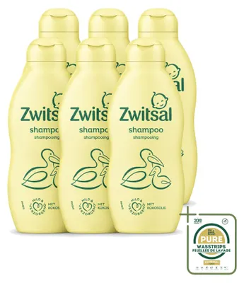 Image de 6 x Shampooing pour bébé Zwitsal - Doux et nourrissant - 200 ml - Pack économique - 6 pièces