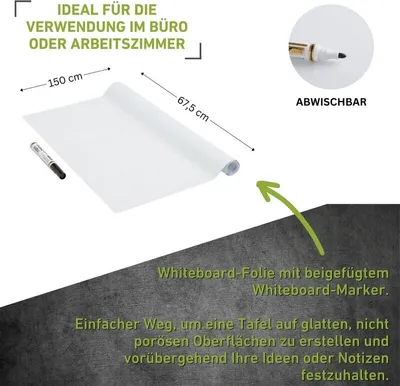 Produktbild von Whiteboard Folie inkl. 1 Stift - 67,5x150cm