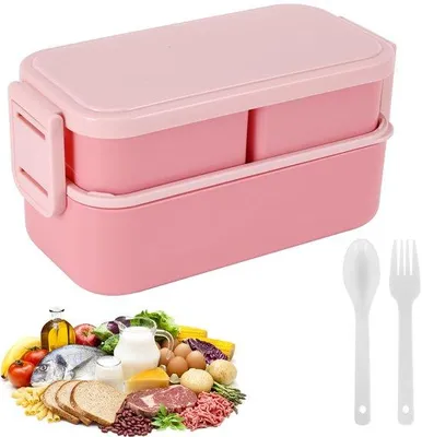 Produktbild von Lunchbox 1300ml 3-fach lekvrij rosa BPA-frei