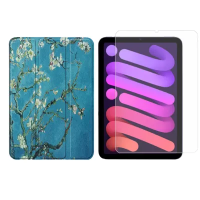 Produktbild von 2in1 Set für Apple IPad Mini 6 2021 8.3 Zoll Tablet mit Smartcover + Schutzglas mit Auto Sleep/Wake Magnetverschluss Hülle