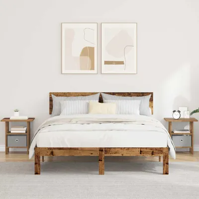 Immagine prodotto di vidaXL Tavolino da notte, 2 pezzi, legno di recupero, 41 x 40 x 45 cm, materiale in legno