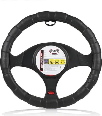 Produktbild von HEYNER® Lenkradhülle Auto 37–39 cm – rutschfest, weich, griffig, schwarz, geruchsneutral