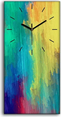 Produktbild von Küchenuhr Bürouhr Leinwand Uhr 30x60 Foto Wandbild Abstrakte Kunst Malerei - schwarze Hände