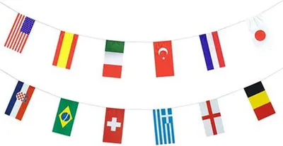 Produktbild von Papstar Flaggenkette, Papier 10 m "32 Nations" schwer entflammbar, 10 Stück
