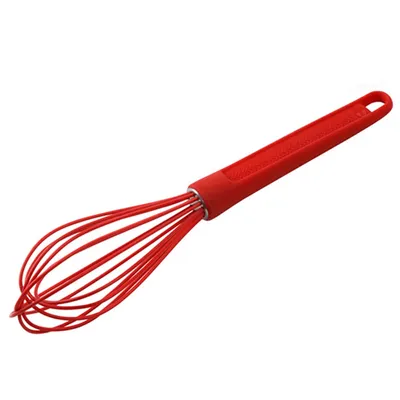 Image de Oetker Fouet en silicone FLEXXIBEL LOVE Dr. Oetker, fouet pratique en silicone platine de haute qualité, lavable au lave-vaisselle, fouet ballon pratique, à suspendre (couleur : rouge)