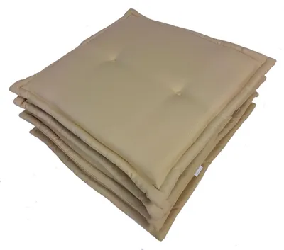 Produktbild von Set 4 x Stuhlkissen / Sitzkissen Sabina mit Stehsaum 50 x 46 cm Dicke 5 cm , Fb. beige , Polyester