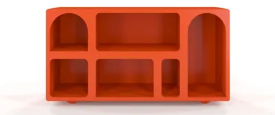 Produktbild von Holzkommode mit Bogenornamenten, Modell Visby OLIMPIA LONG, orange