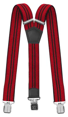 Produktbild von Fabio Farini - 1 Stück 4cm Breites Y-Design verstellbar mit extra starken Clipverschluss, Rot (schwarze Streifen)