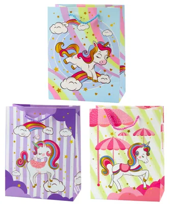 Image de Sac Cadeau Enfant Licorne Coloré 23 X 16 X 10 Cm