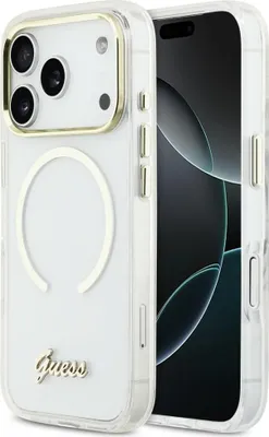 Obrázok produktu pre Hádam Iml Script kovové puzdro Magsafe pre iPhone 17 Pro Max priehľadné