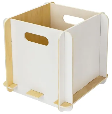 Produktbild von HMF Aufbewahrungsbox aus Holz, Regalbox passend für Bücherregale, 25x25x25 cm, Weiß