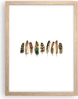 Produktbild von Gerahmtes Poster - Rahmen in heller Eiche - Weiß Hintergrund Federn - 30x40 cm - Wand Bild - Wanddeko - Wandbilder - Kunstposter - Wandposter - Bilderrahmen - Bilder - Kunstdruck - P2NPA30x40-4419