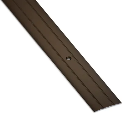 Produktbild von 1 Stück Alu Übergangsprofil Cross flach Bodenprofil Tür Übergangsschiene Laminat, Parkett, Vinyl UVM. Breite 37 mm Türschwelle gelocht Aluminium Bronze eloxiert Ausgleichsprofil 100 cm