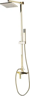 Produktbild von BELIANI Duschsystem Gold 115 cm mit Kopf und Handbrause aus Stahl mit breitem Duschkopf Verchromtes Set Modernes Design