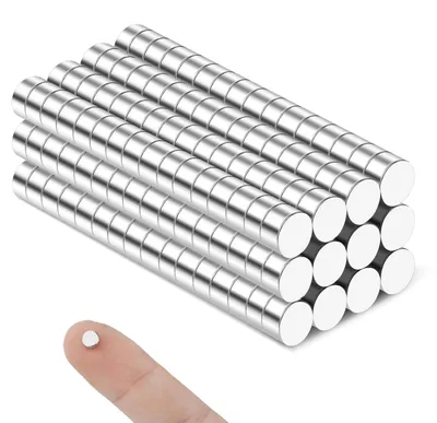 Image de 180 aimants puissants de 5 x 3 mm, petits aimants ultra-puissants pour réfrigérateurs, mini-aimants ronds puissants pour tableaux magnétiques, tableaux blancs, panneaux d'affichage et le bureau.