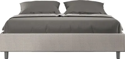 Produktbild von ITYHOME - Gepolstertes Bett ohne Lattenrost 160x190 mit Stoffbezug Labirinto 01 Weiß Azelia