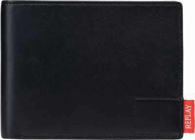 Image de REPLAY Cuir porte-monnaie Wallet Black noir