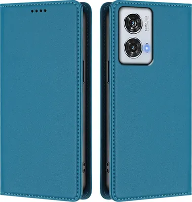 Obrázek produktu pro Kožené pouzdro pro Motorola Edge 50 Fusion/Moto G85, magnetické flipové pouzdro zPolyuretankůže se stojánkem Jezerní modrá
