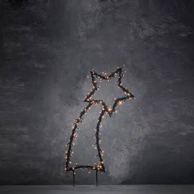 Image de Luca Lighting Garden d'Light Étoile filante de jardin avec éclairage LED blanc chaud - L35 x H77 cm - Noir