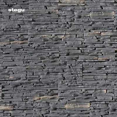 Immagine prodotto di STEGU Rivestimento Murale Finta Pietra Mesada grafite 37x12 cm Pannello Decorativo Facciata Antigelo 10 pezzi