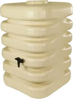 Productafbeelding van Wateropvangbak BELLI, kubusvormig, 350 liter, beige, polyethyleen, 60x60x120 cm