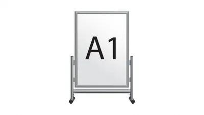 Obrázek produktu pro Oboustranný reklamní stojan A1 OWZ ve stříbrném hliníkovém rámu
