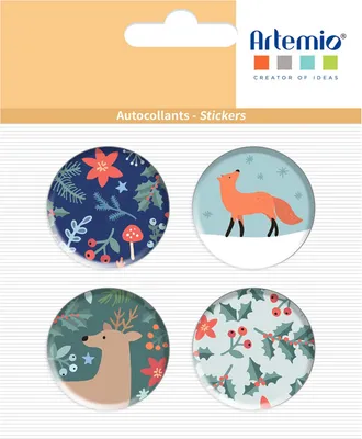 Produktbild von 4 Weihnachtssticker aus Metall