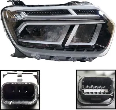 Image de Phare droit Dacia Duster 2021-2024, avec moteur, cadre blanc | 260106194R, LED (feux de croisement + feux de position + feux de jour + clignotants)