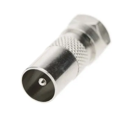 Produktbild von ViVanco™F Short Adaptor, 1x F, 1x Coax, Chrom, 1 Stück(e), 115 mm, 100 mm, 32 mm