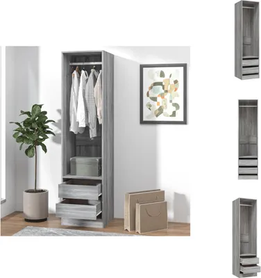 Produktbild von vidaXL Kleiderschrank mit Schubladen Grau Sonoma 50x50x200 cm -  Kleiderschränke
