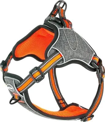 Image de ThinkPet No-Pull Harnais réfléchissant Step-in respirant Orange L