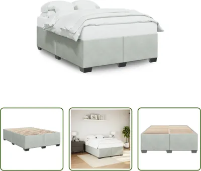 Produktbild von The Living Store Bettgestell Hellgrau 140x200 cm Samt