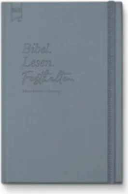 Produktbild von Andachtsjournal mit 164 punktierten Seiten, Flexcover Leineneinband, Schwarz-weiß, 15,2 x 21,4 cm, Lesebändchen, Gummizug, Stiftschlaufe