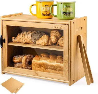 Image de Organiseur de cuisine en bambou à grande capacité avec fonction grille-pain