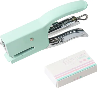 Produktbild von Kleiner Handhefter, Hefter mit 10–16 Blatt Kapazität und 750 Heftklammern, Mini-Desktop-Hefter für Büro, Schule, Zuhause, Reisen
