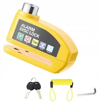 Produktbild von Bremsscheibenschloss mit lautem Alarm Gelb 110dB