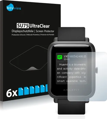 Produktbild von 6x Für Huami Amazfit Bip S Schutzfolie Savvies Displayschutz Display Schutz Folie Klar Transparent