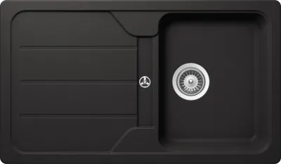 Produktbild von Victory Granitspüle SR860 schwarz 860 x 500 mm reversibel inkl. Drehexcentergarnitur