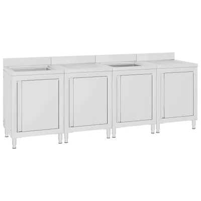 Produktbild von "SALE 2026" Gastro-Spülenunterschrank 240x60x96 cm Edelstahl - Servierwagen DE8426897