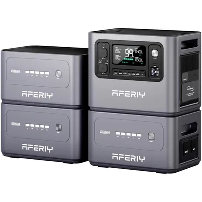 Immagine prodotto di Set stazione di ricarica AFERIY P280 da 8192 Wh LiFePO4 – 2800 W CA, incl. 3 batterie aggiuntive