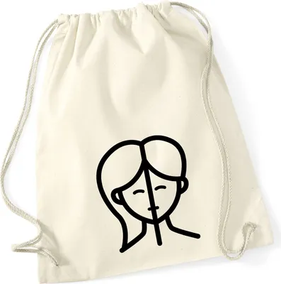 Produktbild von Huuraa Turnbeutel Zwillinge Sternzeichen Symbol 12 Liter Natural Baumwolle Rucksack Geschenkidee