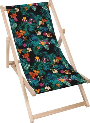 Produktbild von Dreamroots Liegestuhl klappbar Holz, Buchenholz bis 130 kg, Sonnenliege klappbar mit 3-stufiger Neigungsregulierung der Rückenlehne, Dark Botanic Red